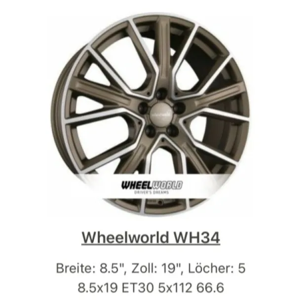 WHEELWORLD WH34 (BRONZE, MATT) 8X19 ET30 5X112 66.6